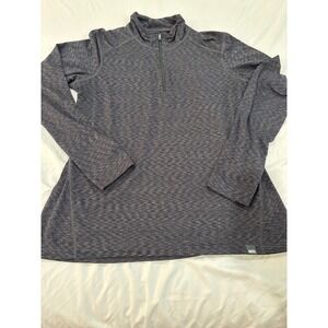 REI Co-op Womens XL Quarter Zip Pullover Charcoal Grey Space Dye Athletic Top